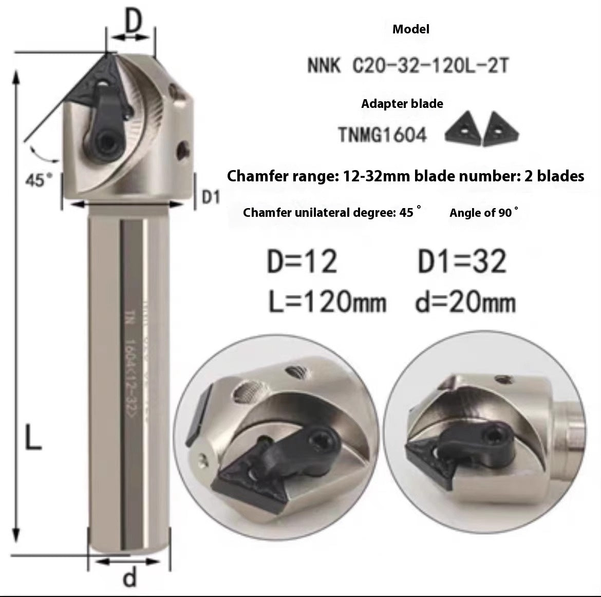 1145-Shedding type fixed-point chamfering cutter 30 degree 45 degree 60 degree chamfering cutter bar SSK/SSP/TCM/SSY/SSO/SSH Shandong Denso Pricision Tools Co.,Ltd.